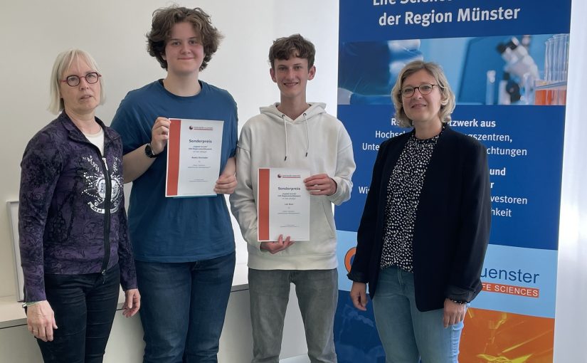 Schüler-Trio aus Münster erneut mit dem Sonderpreis „Bioanalytik“ ausgezeichnet