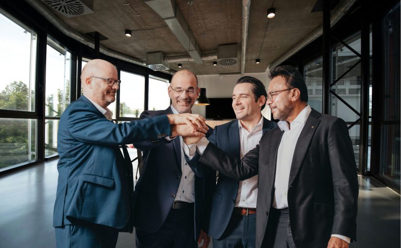 Der neue Hellmann Vorstand ab Januar 2025: Martin Eberle, Jens Drewes, Stefan Borggreve, Madhav Kurup (v.l.n.r.) (Foto: Hellmann)