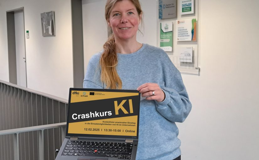 Andrea Frosch vom WIGOS-UnternehmensService freut sich auf den Crashkurs. (Foto: Eckhard Wiebrock / WIGOS)