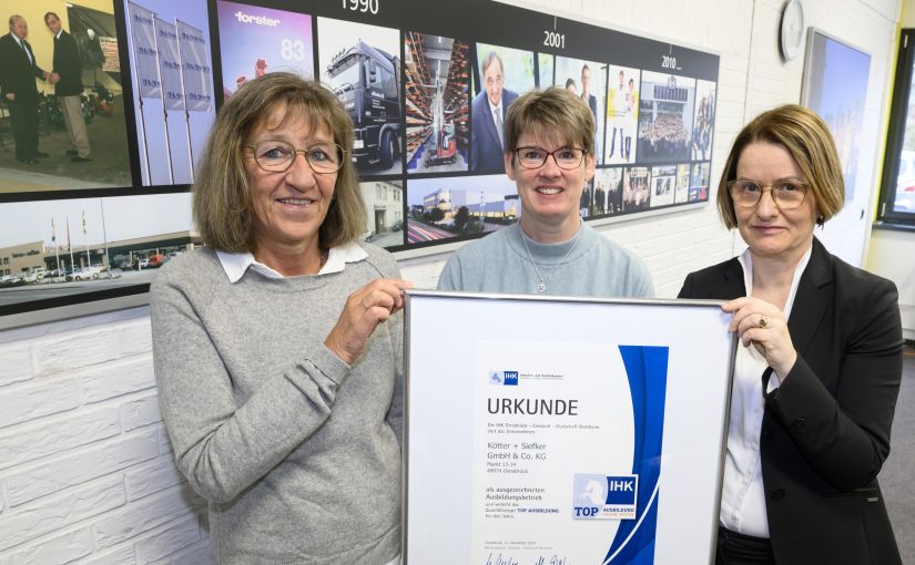 Kötter & Siefker GmbH & Co. KG für „TOP Ausbildung“ ausgezeichnet